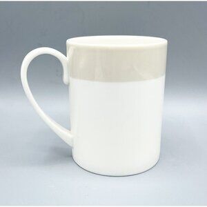 Martha Stewart Classic Band Gray Coffee Mug 12oz Tea Cup Macy’s Collection White